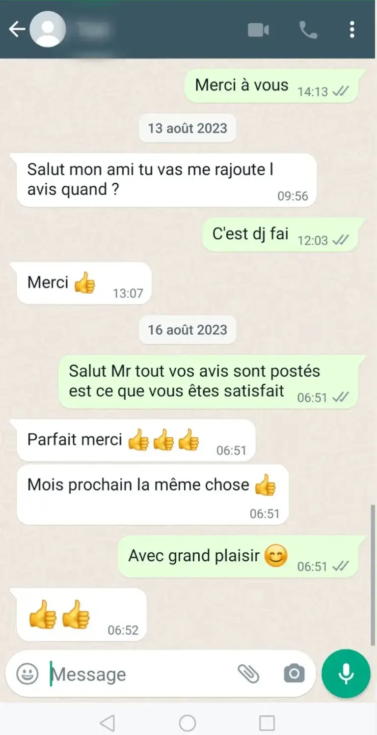 Zrzut ekranu zadowolonego klienta w Google