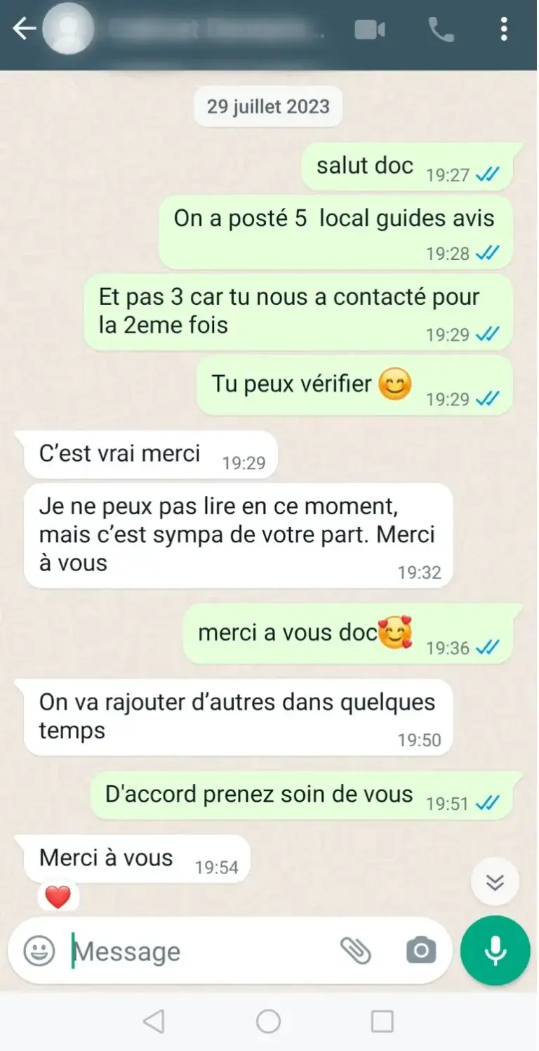 Opinia klienta z poprawą oceny Google