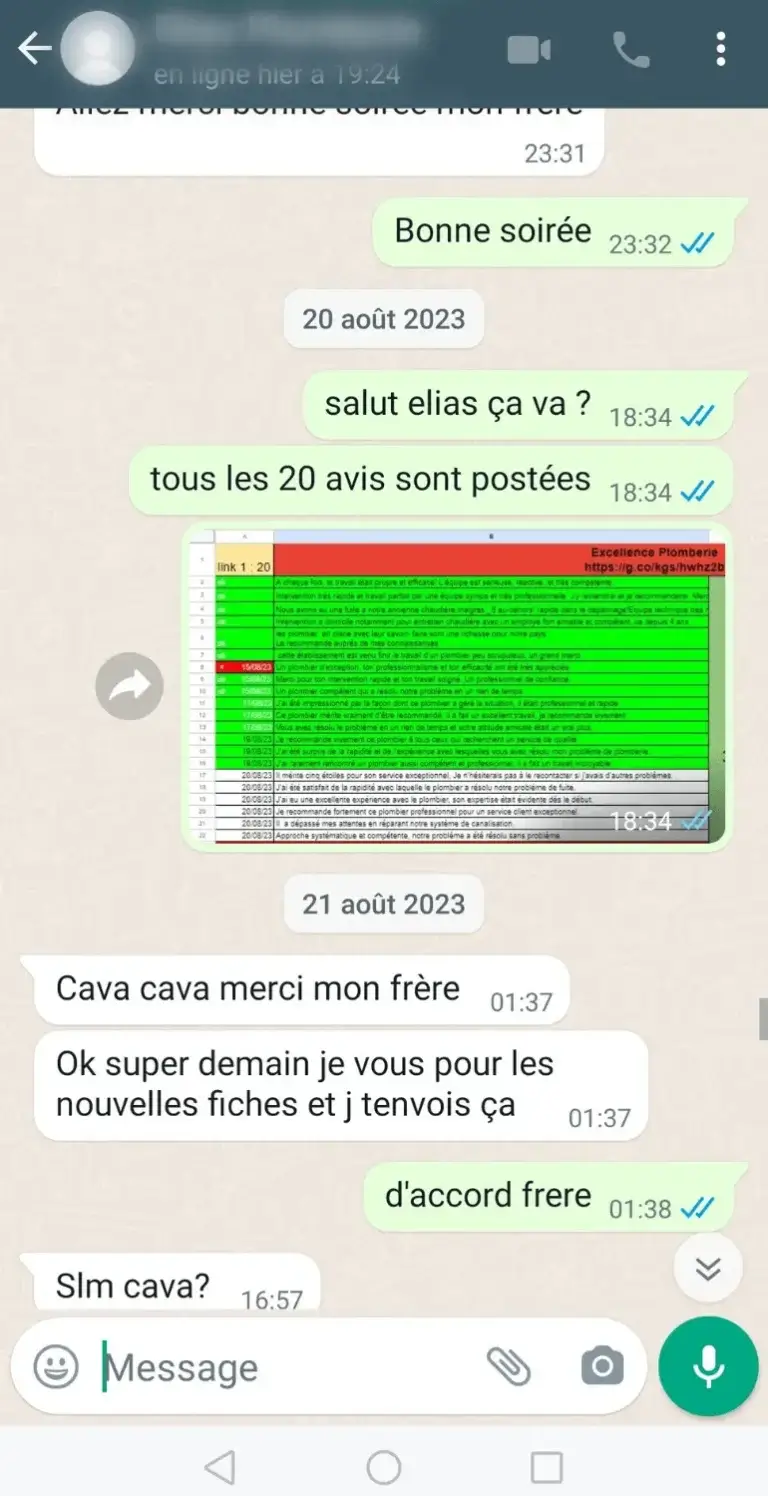 Rezultat klienta po zamówieniu opinii na Mapach Google